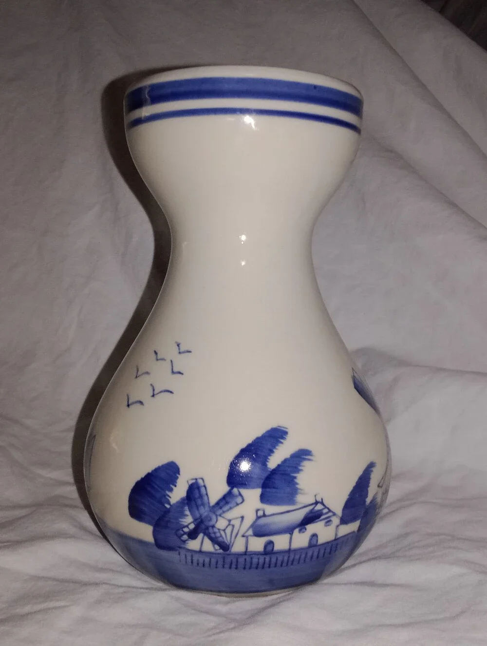 Delft Holland Windmill Village Painted Stone Ceramic 5 5/8